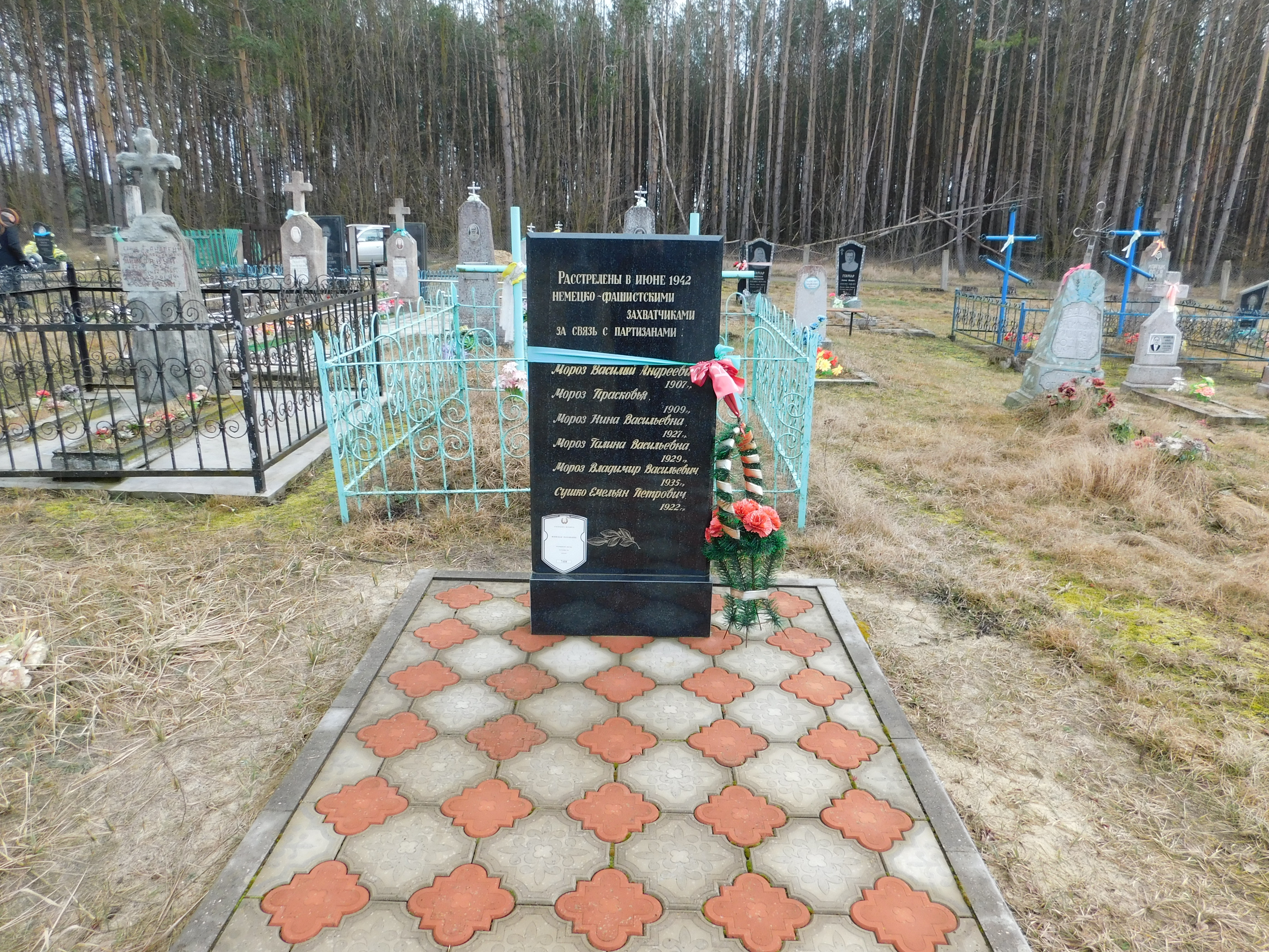 Братская могила, расположенная в д. Скрипели, Дрогичинский район, Брестская область
